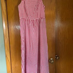 Woman’s  Red and White Gingham Sleeveless Dress